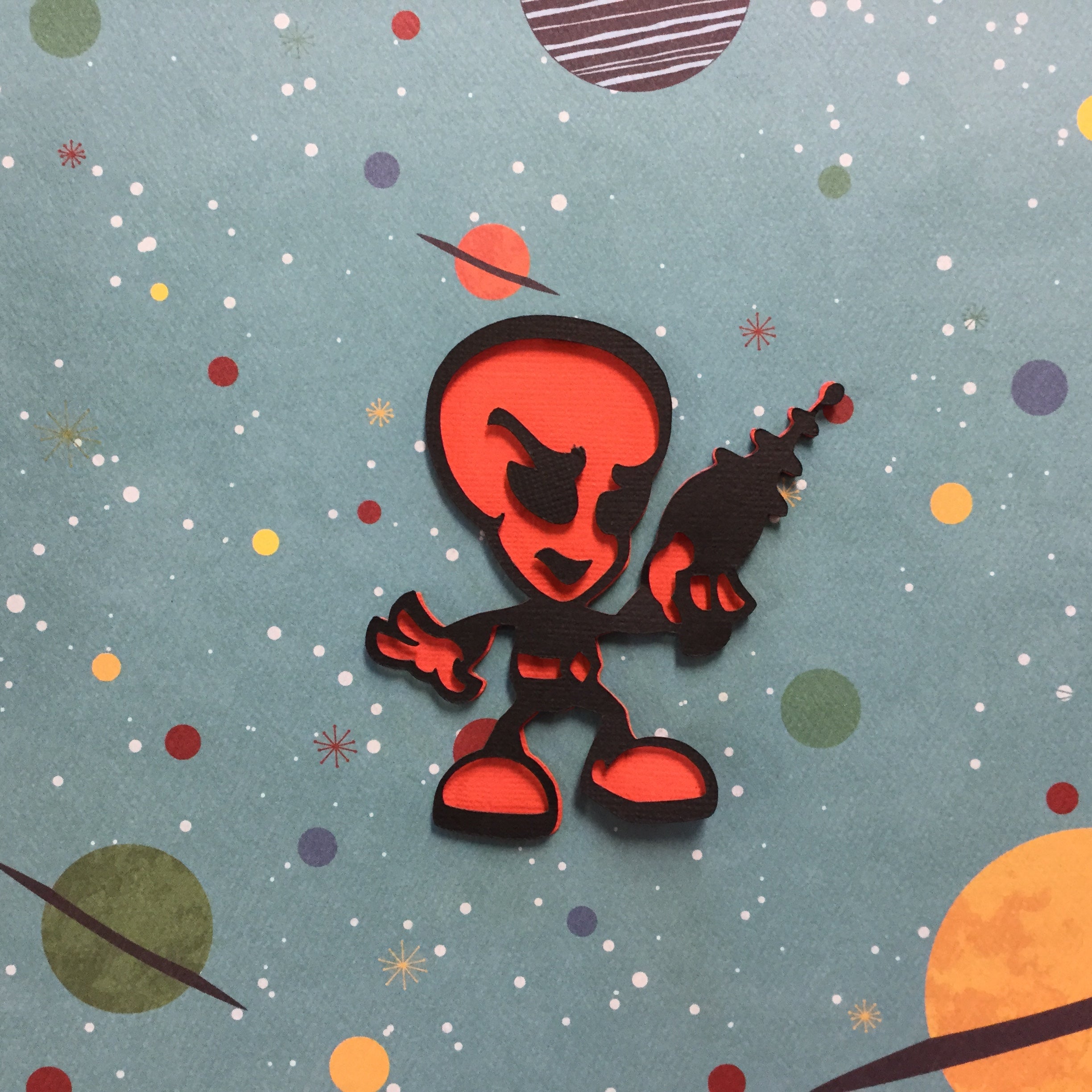 ALIEN WITH LASER Custom Scrapbook Die Cuts Scrapbooksrus 