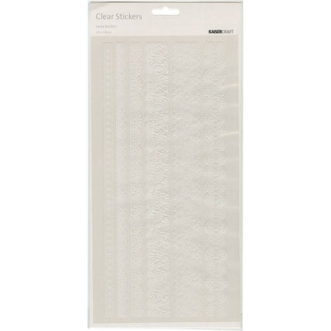 Kaisercraft LACEY BORDERS 12X6 Clear Stickers 6pc