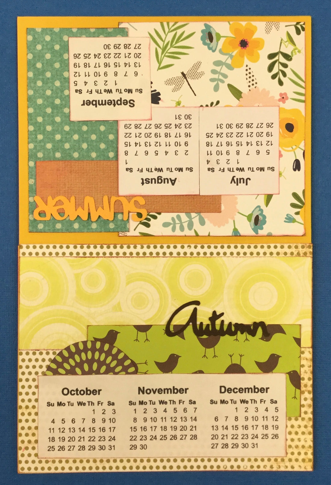 Handmade FLIP CALENDAR 2020-2021 Scrapbooksrus 