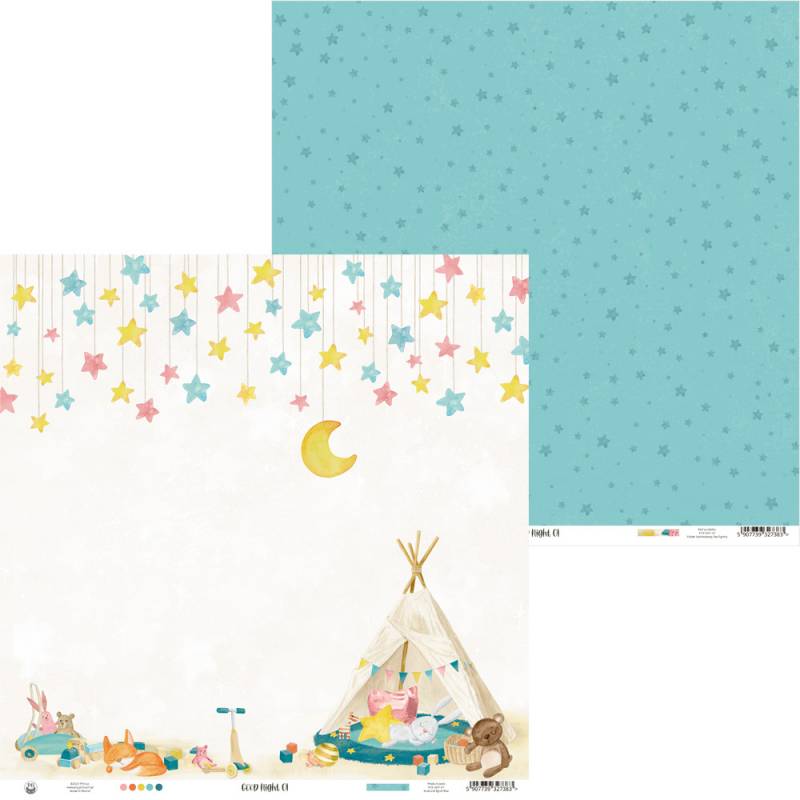 P13 GOOD NIGHT 12&quot;X12&quot; Designer Paper Pack 14pc. Scrapbooksrus 