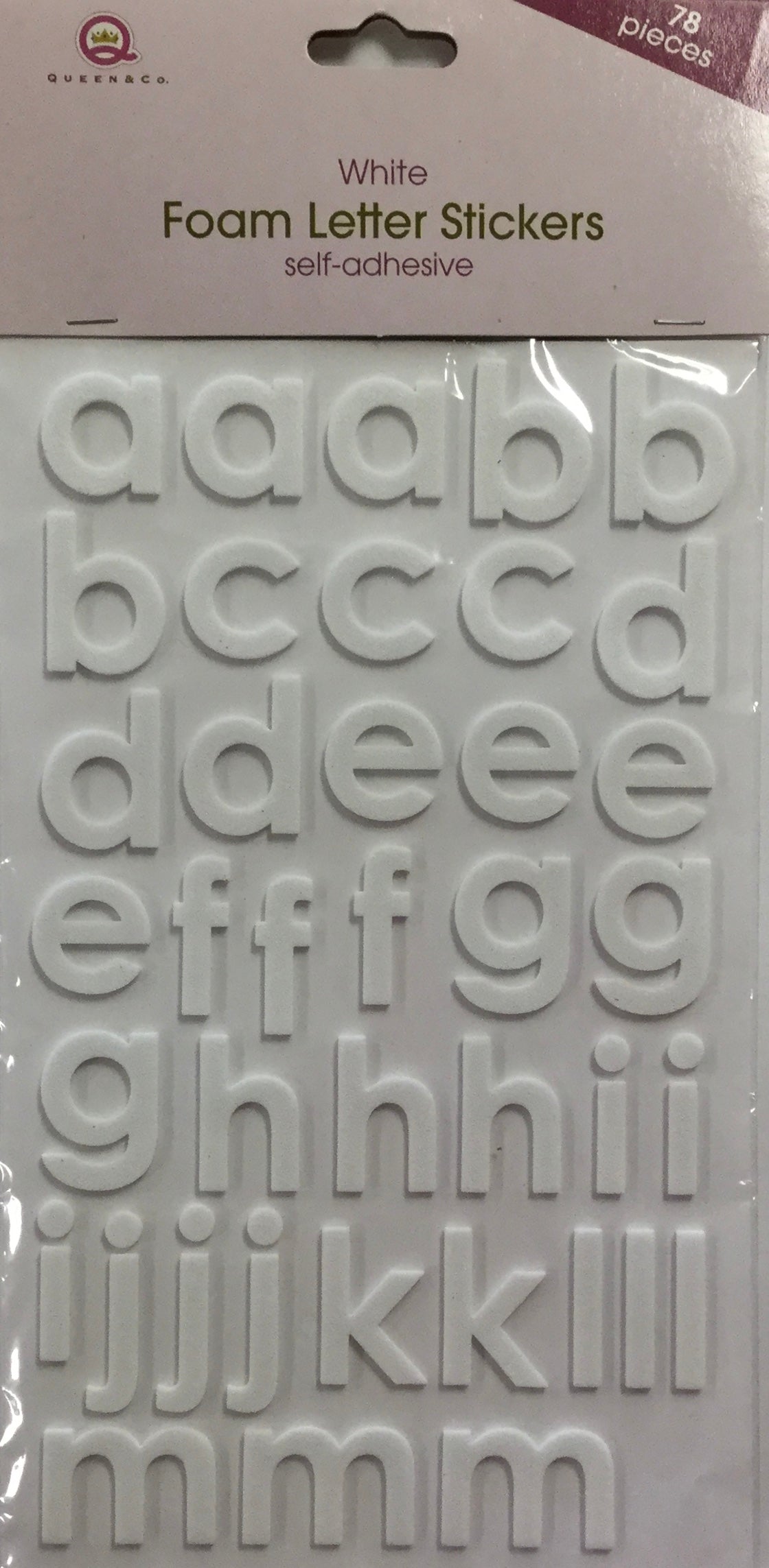 Queen &amp; Co. WHITE Foam Letter Stickers Scrapbooksrus 