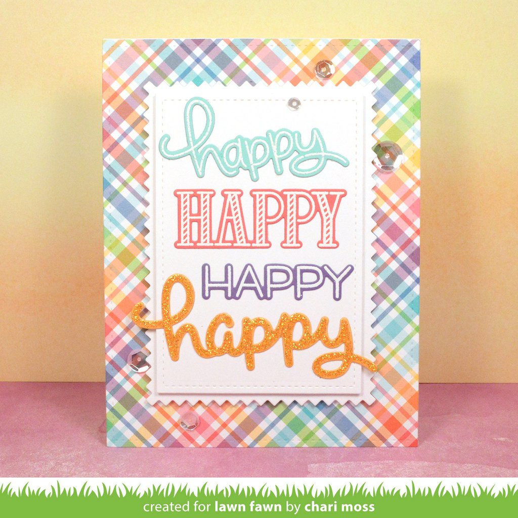 Lawn Fawn HAPPY HAPPY HAPPY Custom Craft Dies 3pc