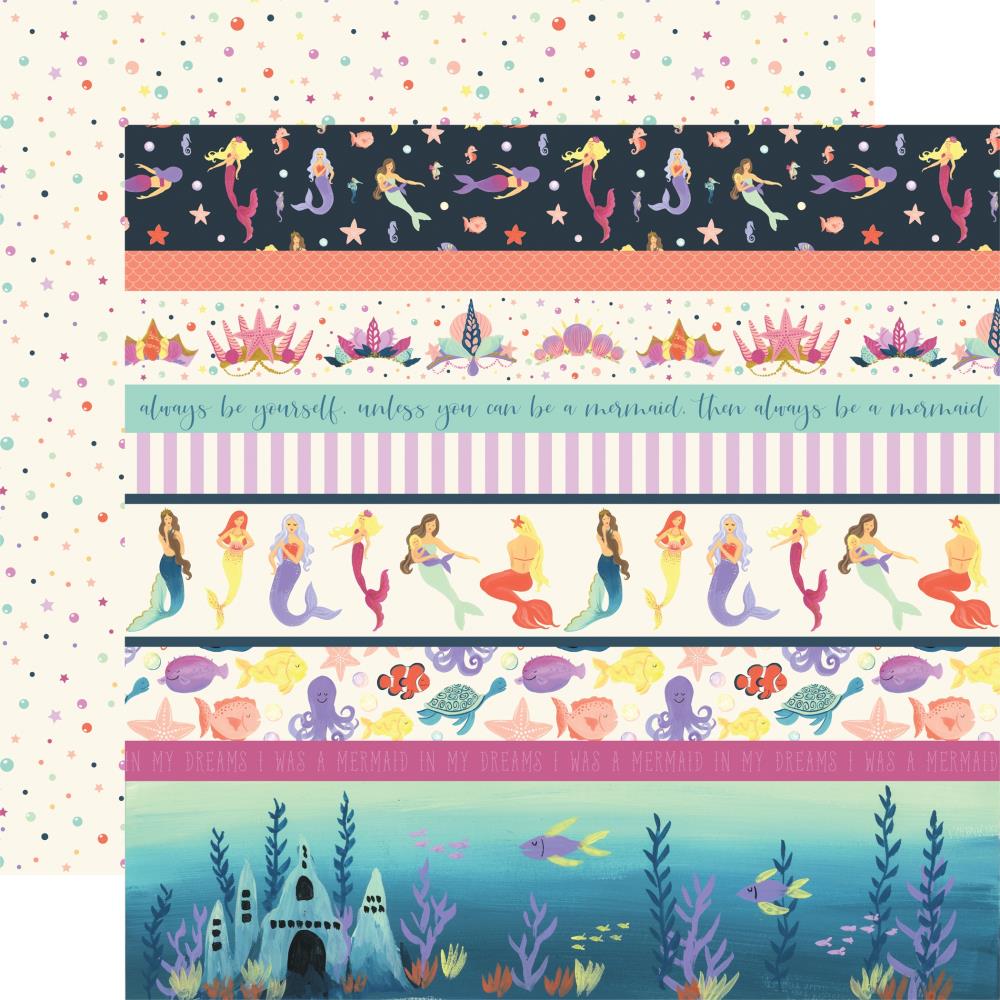 Echo Park Mermaid Dreams BORDER STRIPS 12&quot;x12&quot; Paper Scrapbooksrus 