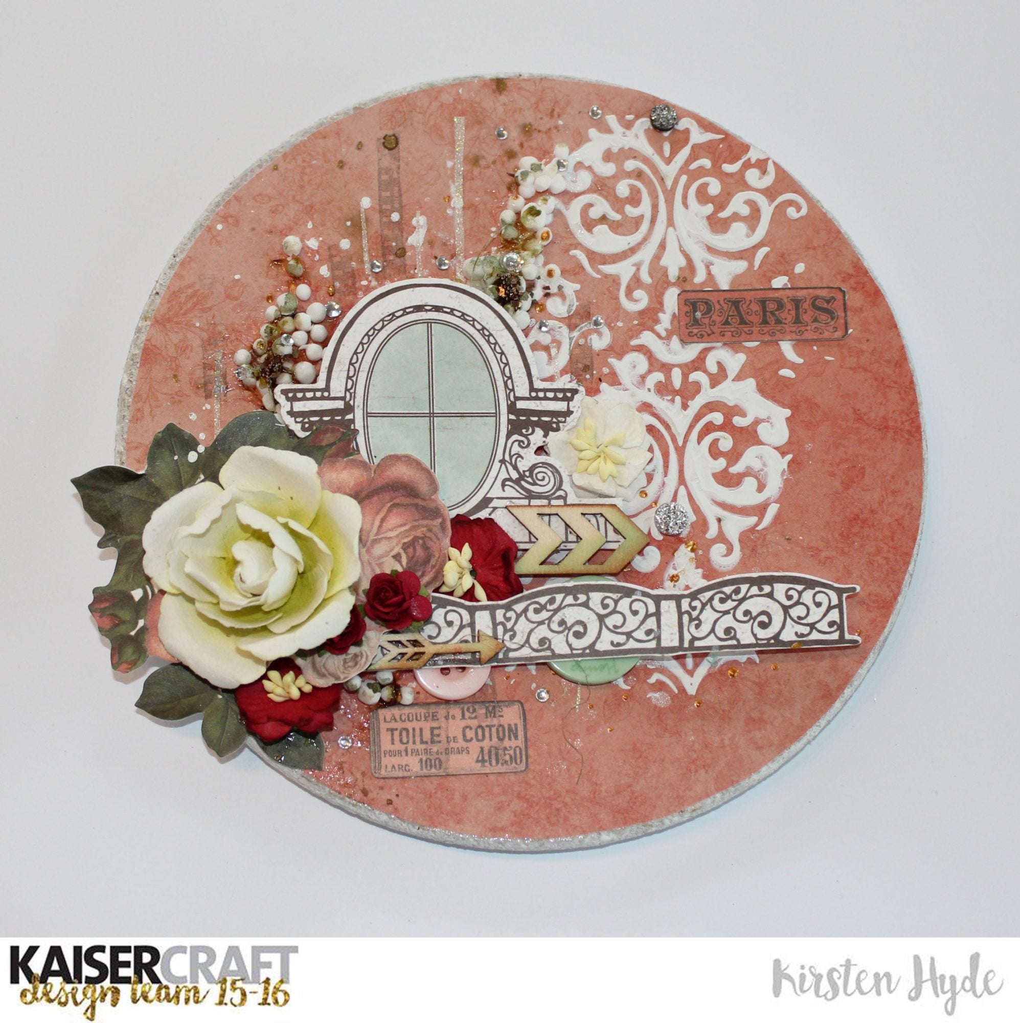 Kaisercraft Cottage Rose FRAGRANT 12&quot;X12&quot; Scrapbook Paper Sheet