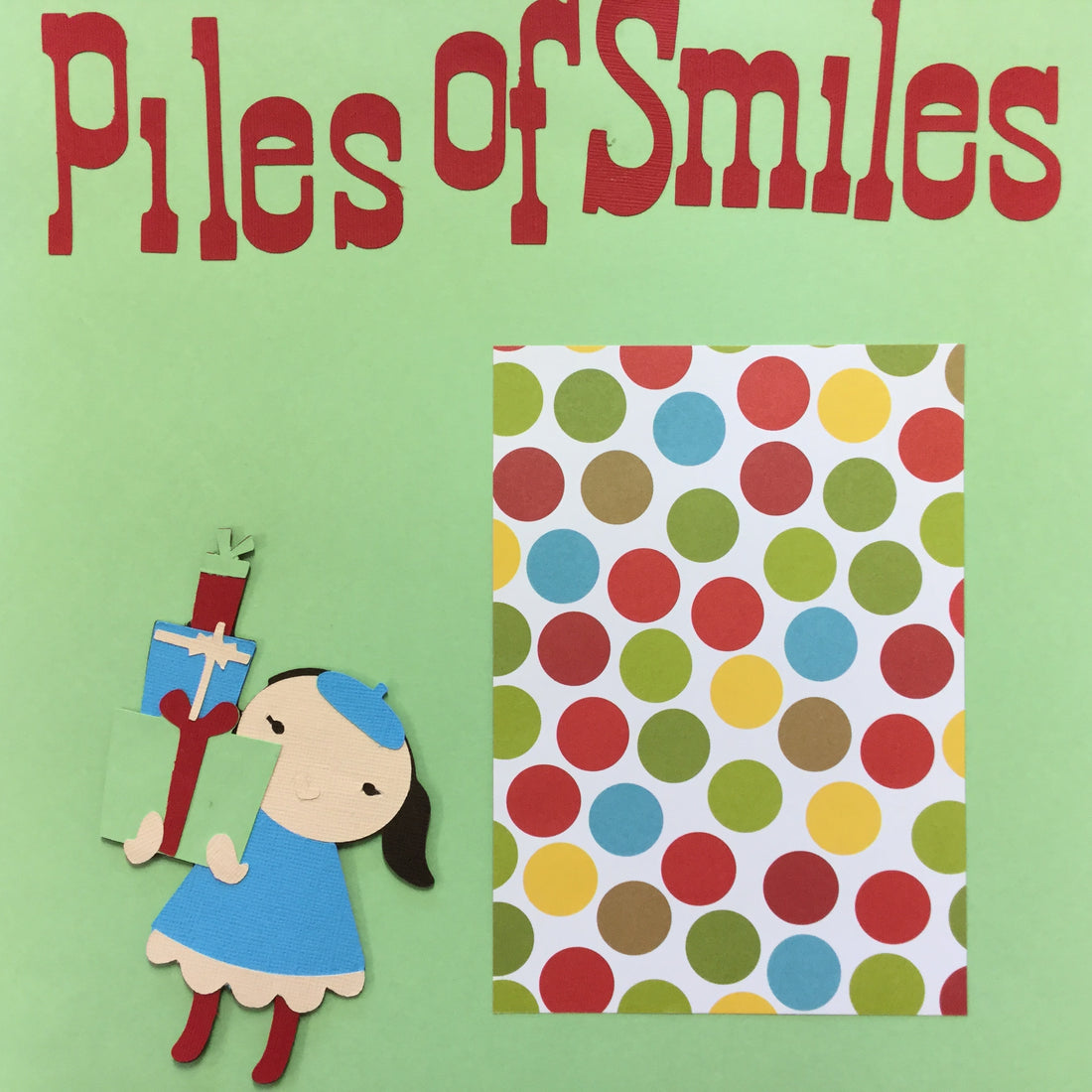 Premade PILES OF SMILES (2) 12”X12” Scrapbook Christmas Pages Scrapbooksrus