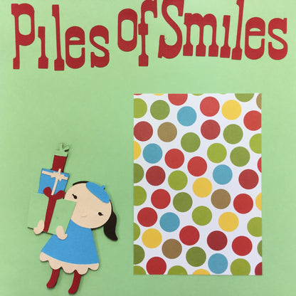 Premade PILES OF SMILES (2) 12”X12” Scrapbook Christmas Pages Scrapbooksrus 