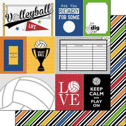 VOLLEYBALL LIFE KIT 12&quot;X12&quot; Scrapbook Paper 12 Sheets Scrapbooksrus 