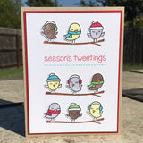 Lawn Fawn WINTER SPARROWS  Clear Stamps 3"X2" 7pc Scrapbooksrus 