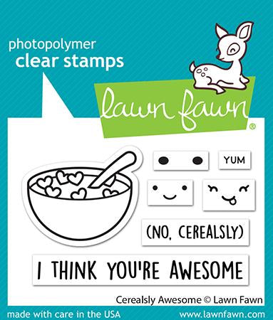 Lawn Fawn CEREALSY AWESOME Clear Stamps 3&quot;X2&quot; 7pc Scrapbooksrus 