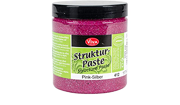 Viva Decor Artline PINK SILVER Structure Paste 250ml Scrapbooksrus