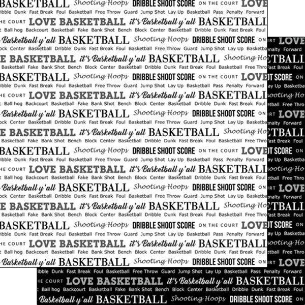 Scrapbook Customs BASKETBALL PRIDE 2 12X12 Scrapbook Sheet Scrapbooksrus