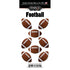 Scrapbook Customs REPEATING FOOTBALLS Stickers 8pc. Scrapbooksrus 