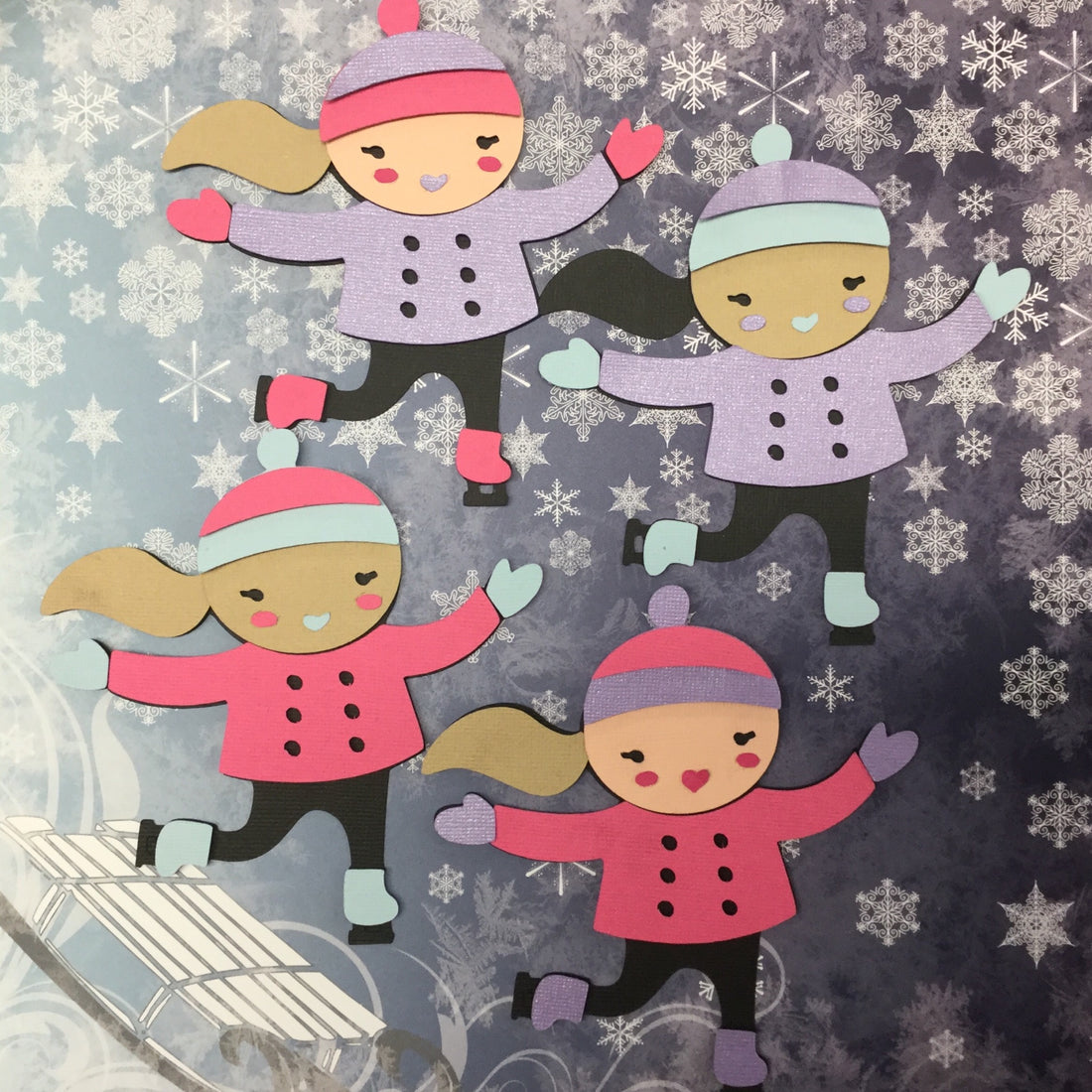 Custom GIRL ICE SKATER Die Cut Diecut Skating Winter