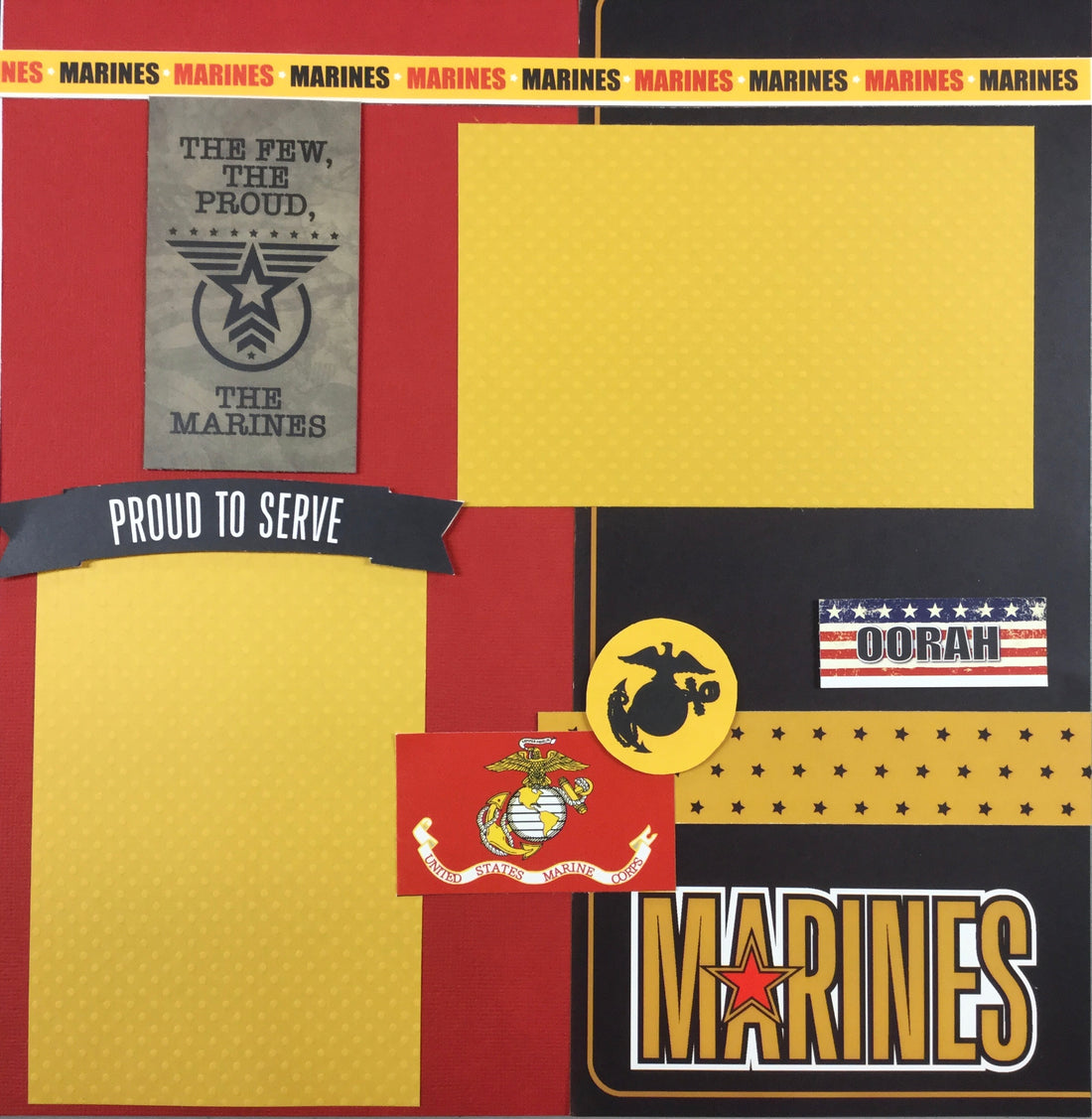 Premade Page (2) 12X12 MARINES Scrapbook @Scrapbooksrus Scrapbooksrus 