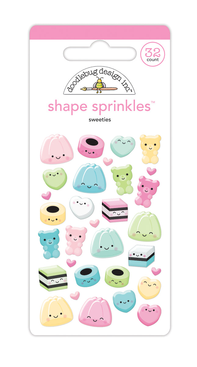 Doodlebug Sweeties SHAPE SPRINKLES Stickers 32 pc. Scrapbooksrus 