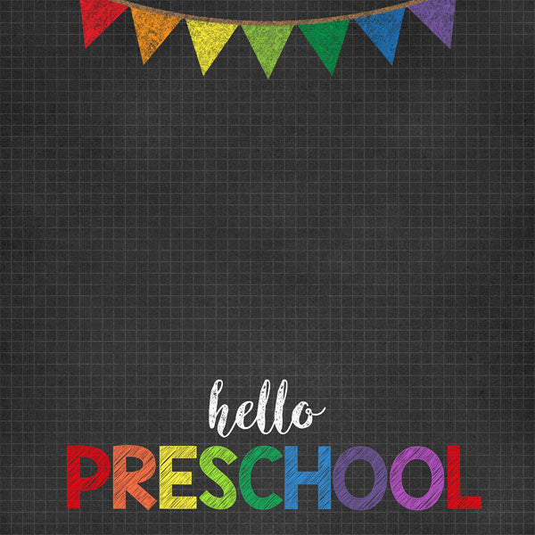 HELLO SCHOOL 12&quot;X12&quot; Paper Kît 14pc Scrapbook Customs