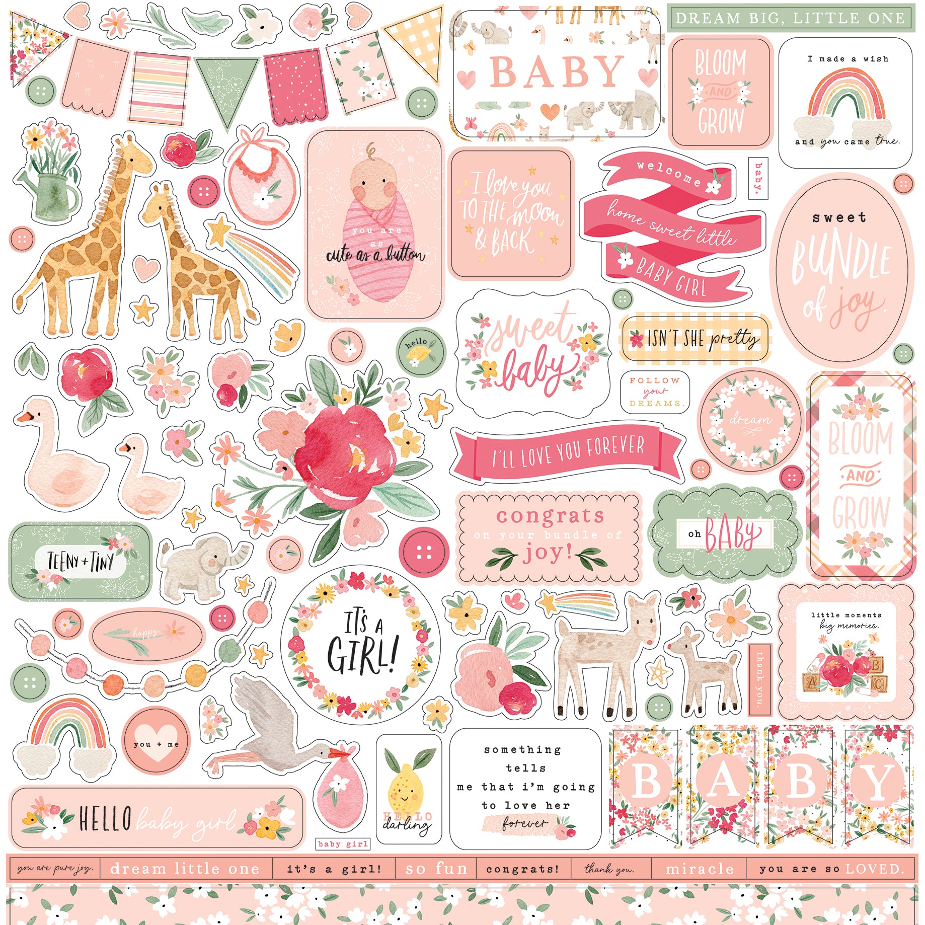 Echo Park WELCOME BABY GIRL 12&quot;X12&quot; Collection Kit Scrapbooksrus 