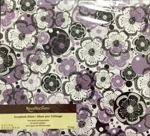 Recollections LAVENDER FLOWERS 12"X12" Scrapbook Album Scrapbooksrus 