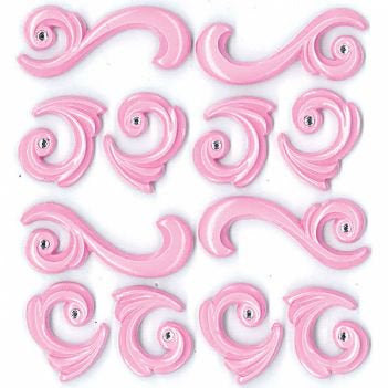 Ek Success PINK FLOURISHES CABOCHONS Jolee&