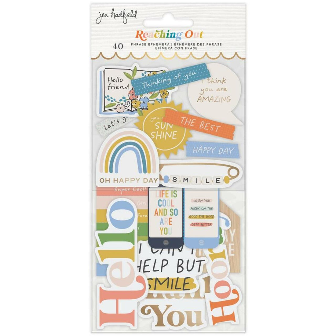 Jen Hadfield REACHING OUT Ephemera 40 pc Scrapbooksrus