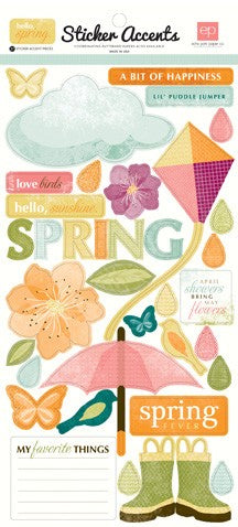 Echo Park 6"x12" HELLO SPRING Sticker Accents 37pc Scrapbooksrus