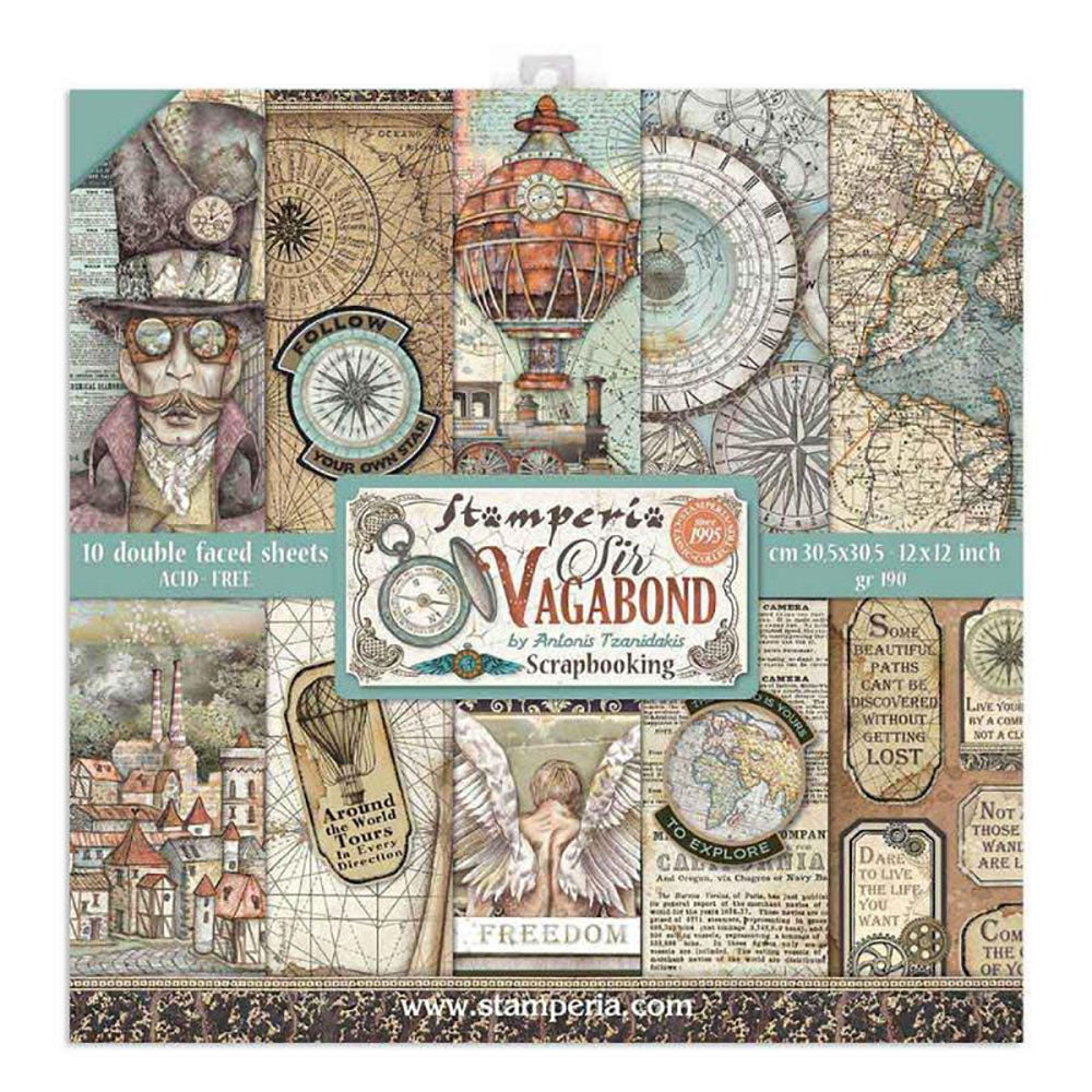 Stamperia SIR VAGABOND 12&quot;X12&quot; Paper Pad Scrapbooksrus 