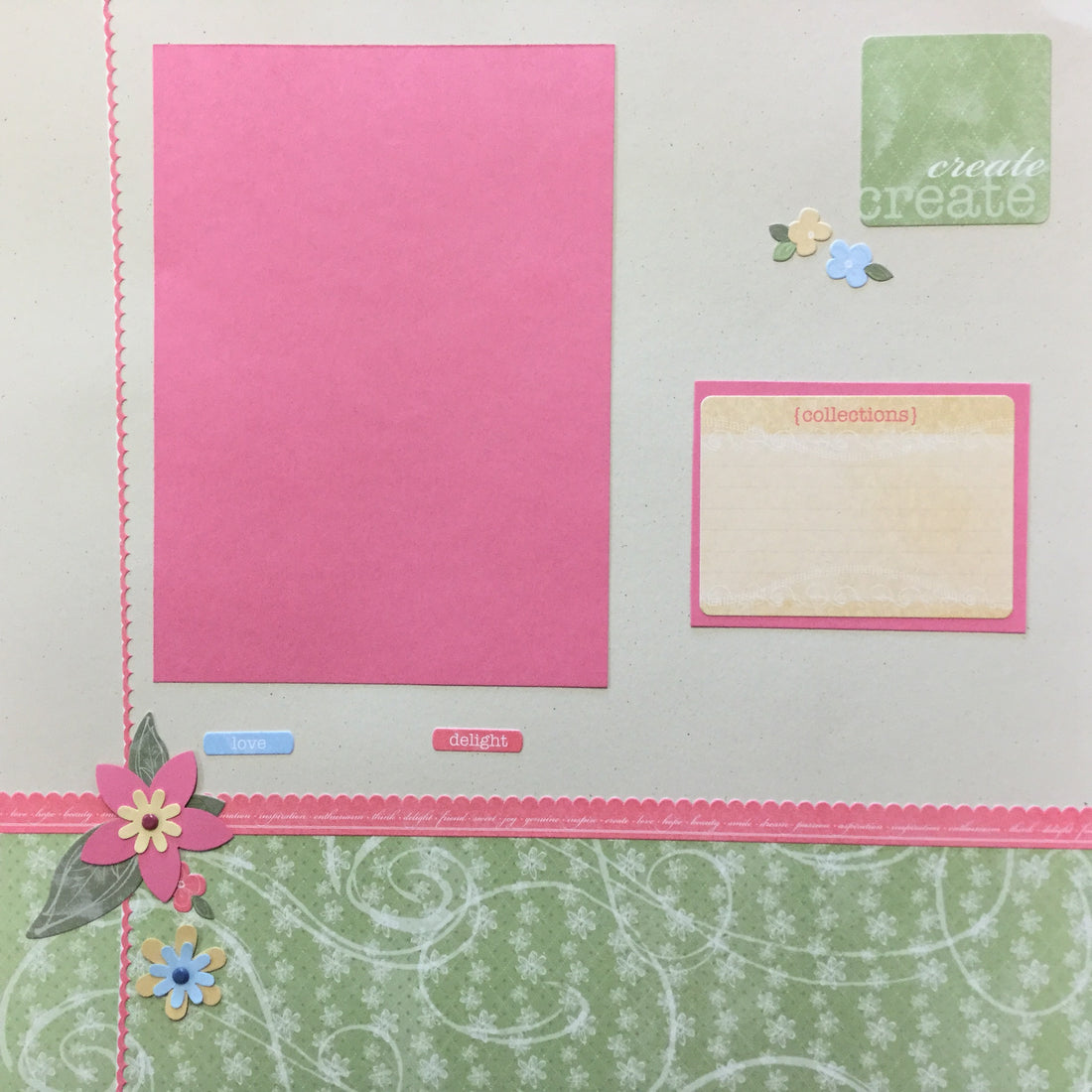 Premade Pages CREATE LOVE 12"X12" Scrapbook Page Scrapbooksrus