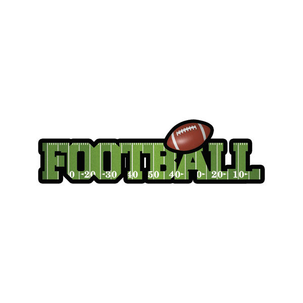 FOOTBALL DIMENSIONAL WORD Laser Cuts 3&quot;X12&quot; 1pc Scrapbooksrus 