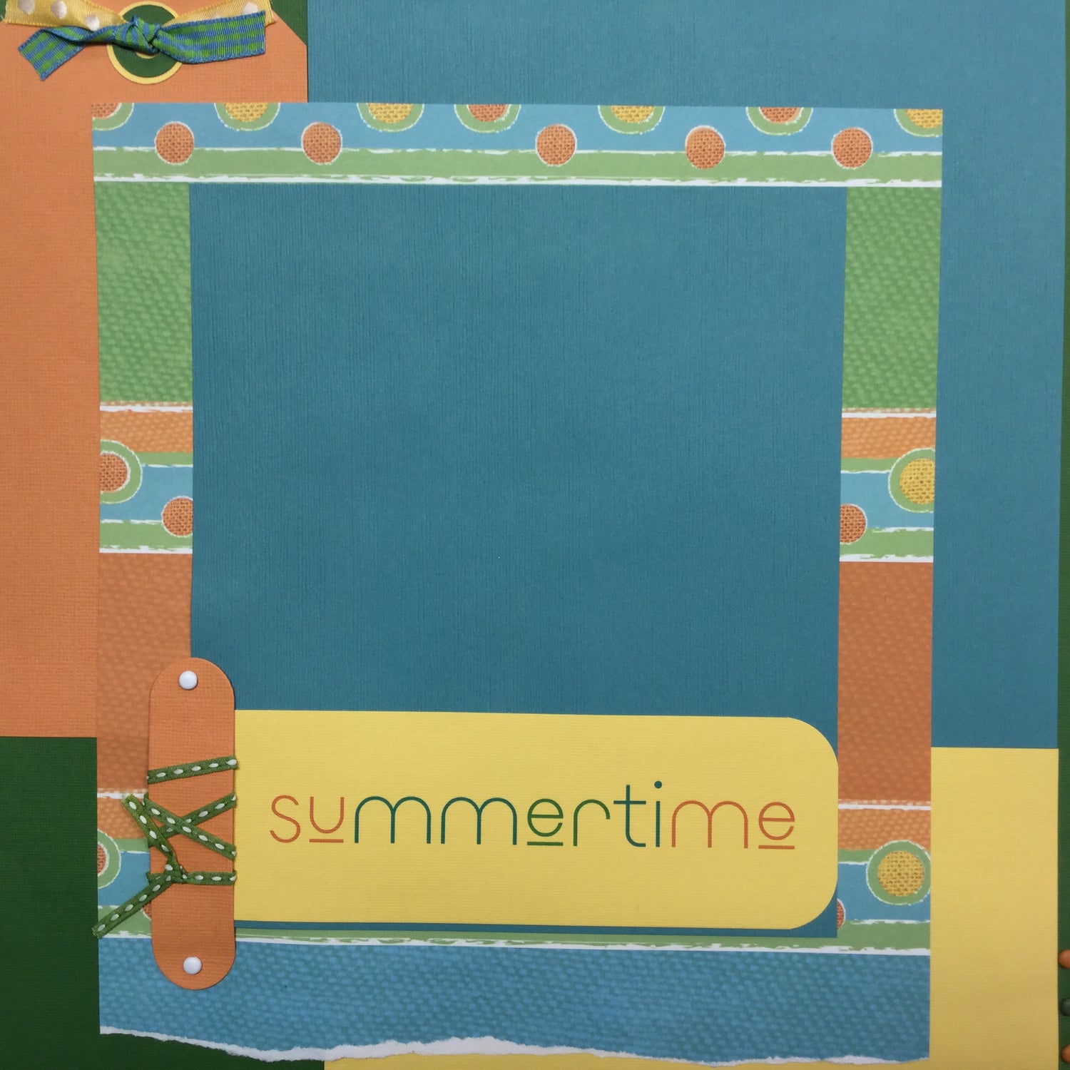 Premade Page SUMMERTIME 12&quot;x12&quot; Scrapbook Scrapbooksrus 