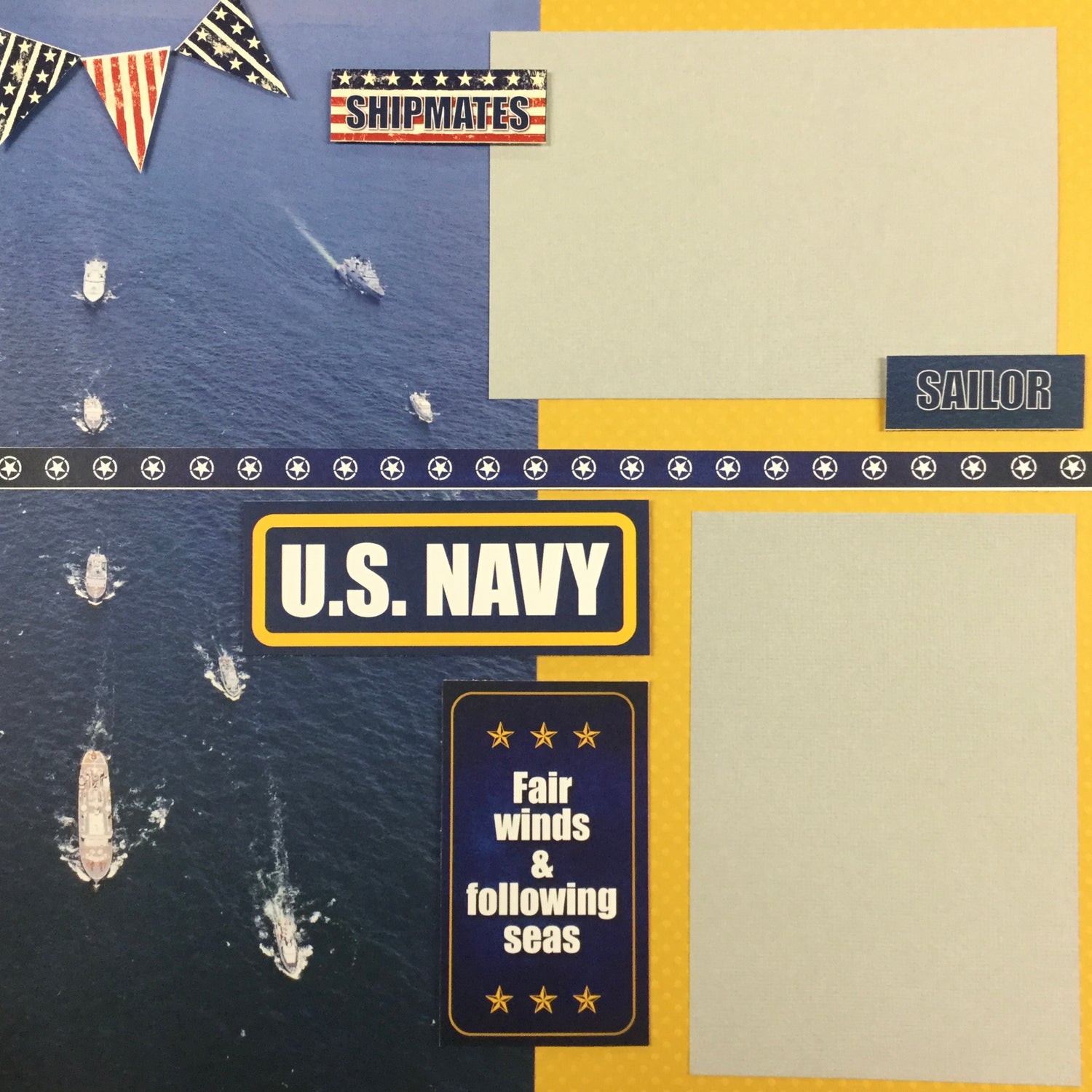 Premade Page (2) 12X12 NAVY Scrapbook @Scrapbooksrus 