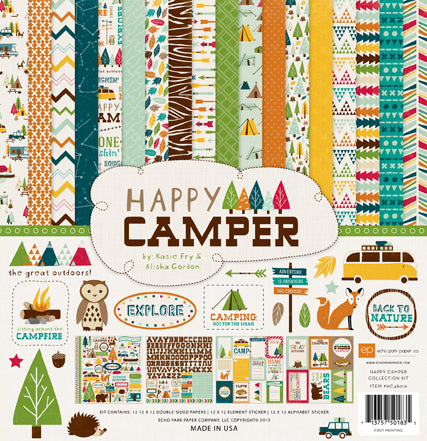 Echo Park HAPPY CAMPER 12”x12” 13pc COLLECTION KIT Scrapbooksrus 