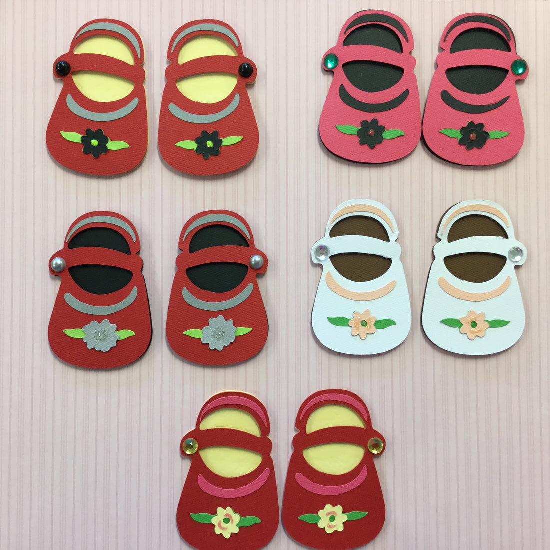 Baby Booties GIRL Shoes Custom Scrapbook Die Cut Embellishment Scrapbooksrus