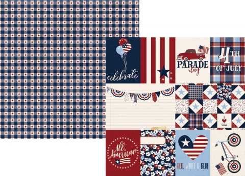 Simple Stories Hometown USA 3x4 & 4x6 ELEMENTS 12x12 Scrapbook Paper Scrapbooksrus