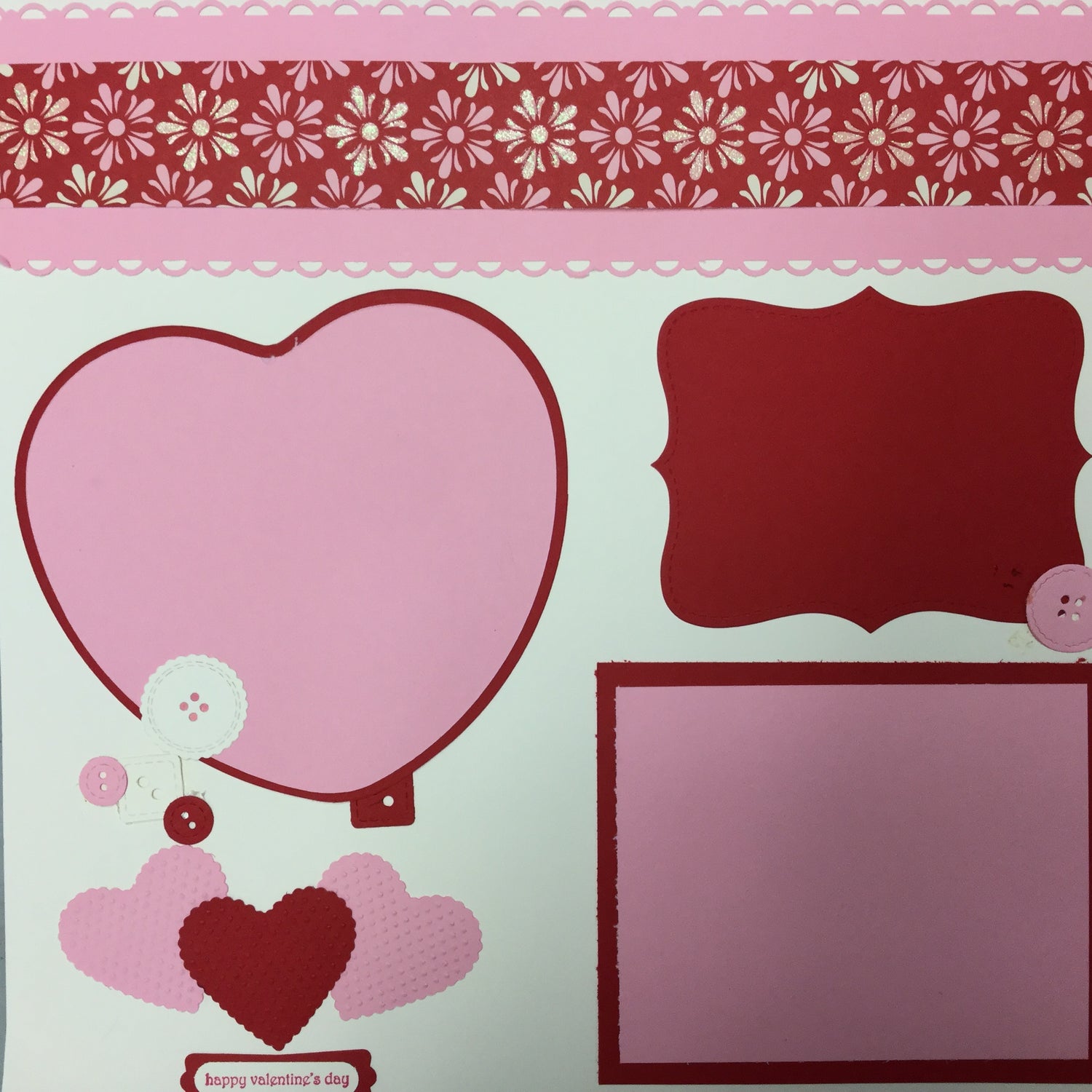 Premade Pages HAPPY VALENTINES DAY 12&quot;X12&quot; (2) Scrapbook Pages Scrapbooksrus 