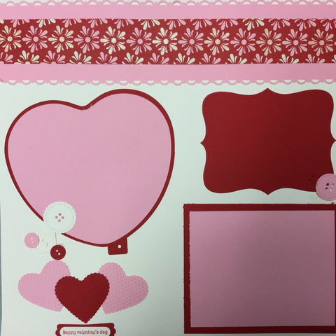Premade Pages HAPPY VALENTINES DAY 12"X12" (2) Scrapbook Pages Scrapbooksrus 