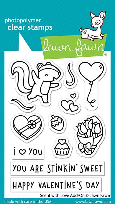 Lawn Fawn SCENT WITH LOVE ADD-ON Clear Stamps 4&quot;X3&quot; 12pc Scrapbooksrus 