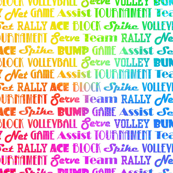 Neon Sports VOLLEYBALL KIT 12&quot;X12&quot; Scrapbook Paper 12 Sheets Scrapbooksrus 