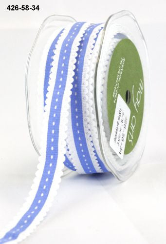 May Arts 5/8&quot; Grosgrain SCALLOP EDGE STITCH RIBBON 1 yard yd - Scrapbook Kyandyland