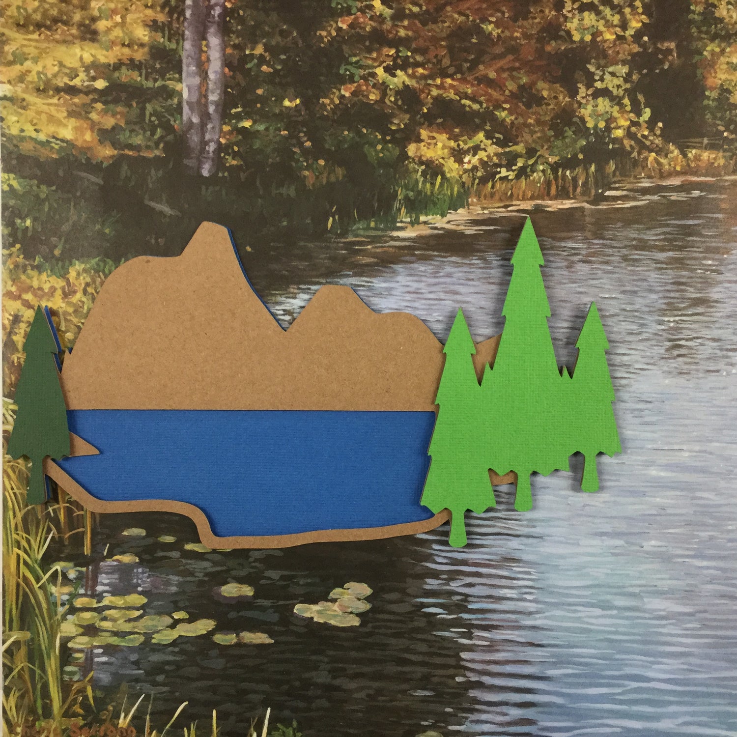DieCut LAKE MOUNTAIN Small Embellishment Scrapbooksrus 