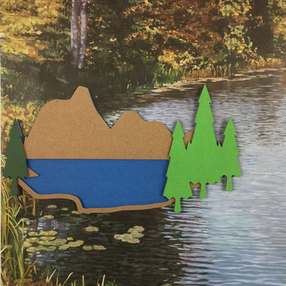 DieCut LAKE MOUNTAIN Small Embellishment Scrapbooksrus 