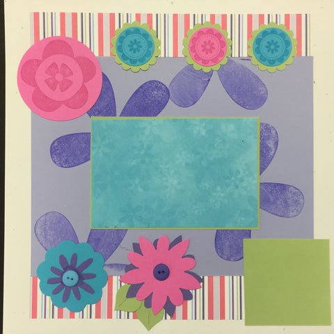 Premade Pages SUMMER FLOWERS (2) 12"X12" Scrapbook Pages Scrapbooksrus 