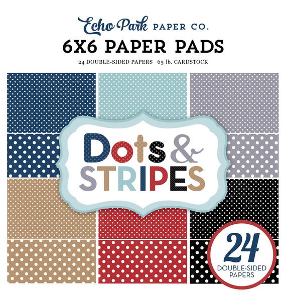 Echo Park TRAVEL Dots &amp; Stripes 6 x 6 Paper Pad