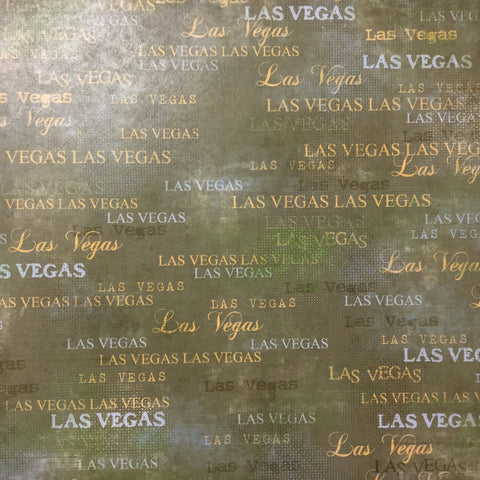 Green Lush LAS VEGAS YELLOW 12"X12" Travel Paper Scrapbooksrus 