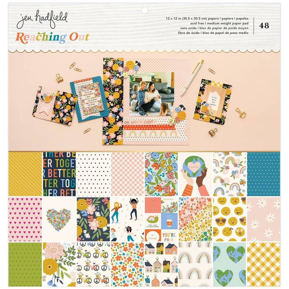 Jen Hadfield REACHING OUT 12"X12" Paper Pad 48pc Scrapbooksrus