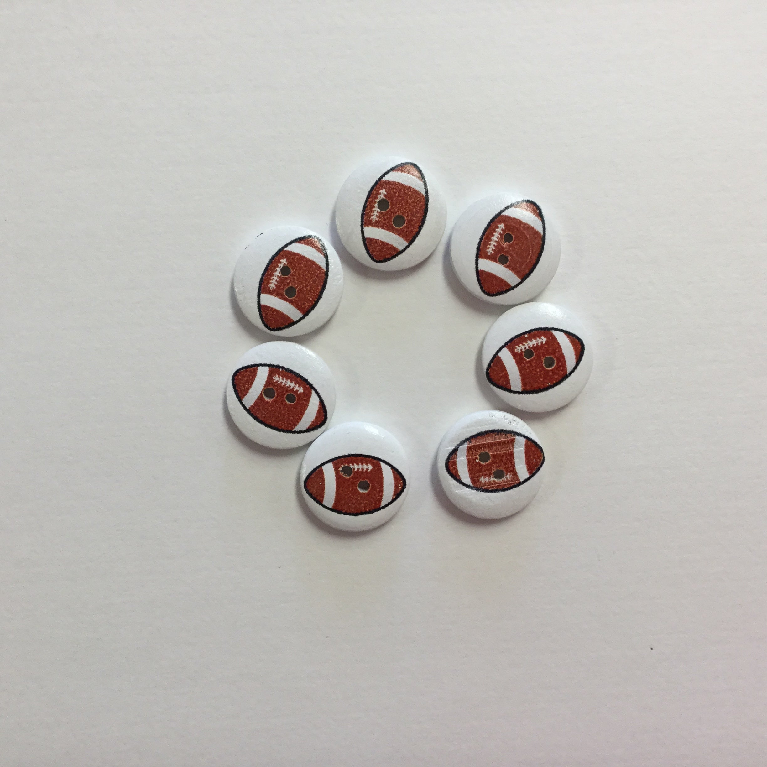 Sports Button FOOTBALL 1pc 3/4” Round Scrapbooksrus 