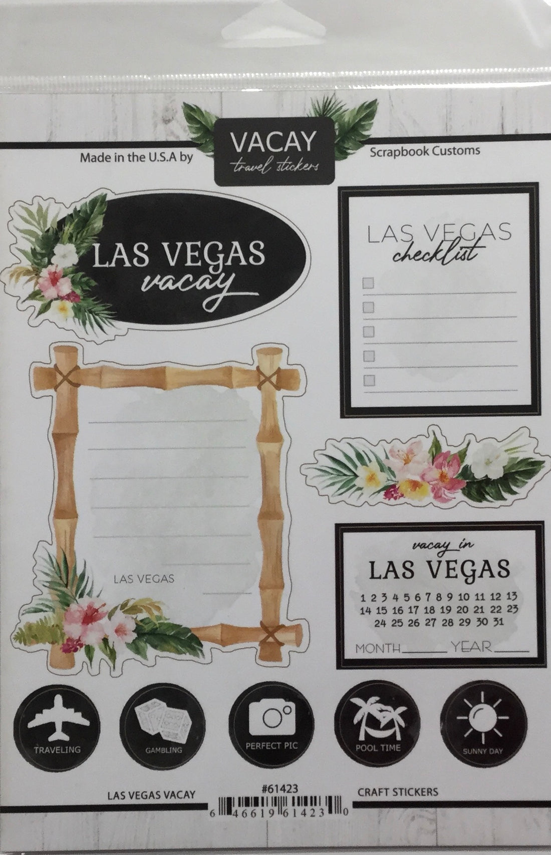 LAS VEGAS VACAY Travel Stickers 10pc Scrapbook Customs Scrapbooksrus 