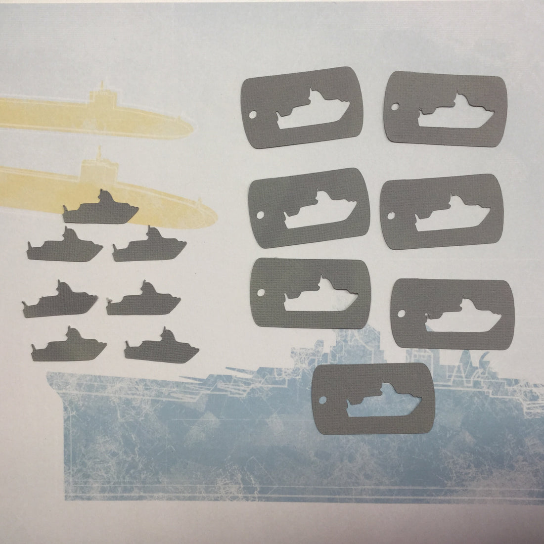 Grey Ship TAGS Custom Diecuts Scrapbooksrus 