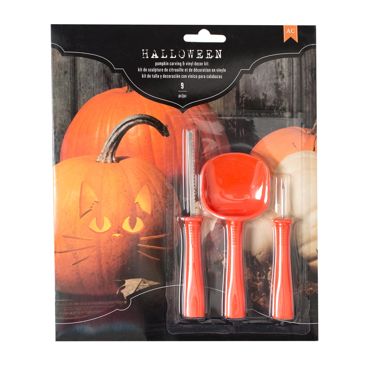 American Crafts Halloween PUMPKIN CARVING &amp; VINYL DECOR KIT 9pc Scrapbooksrus 