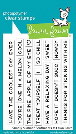 Lawn Fawn SIMPLY SUMMER SENTIMENTS Clear Stamps 4"X3"