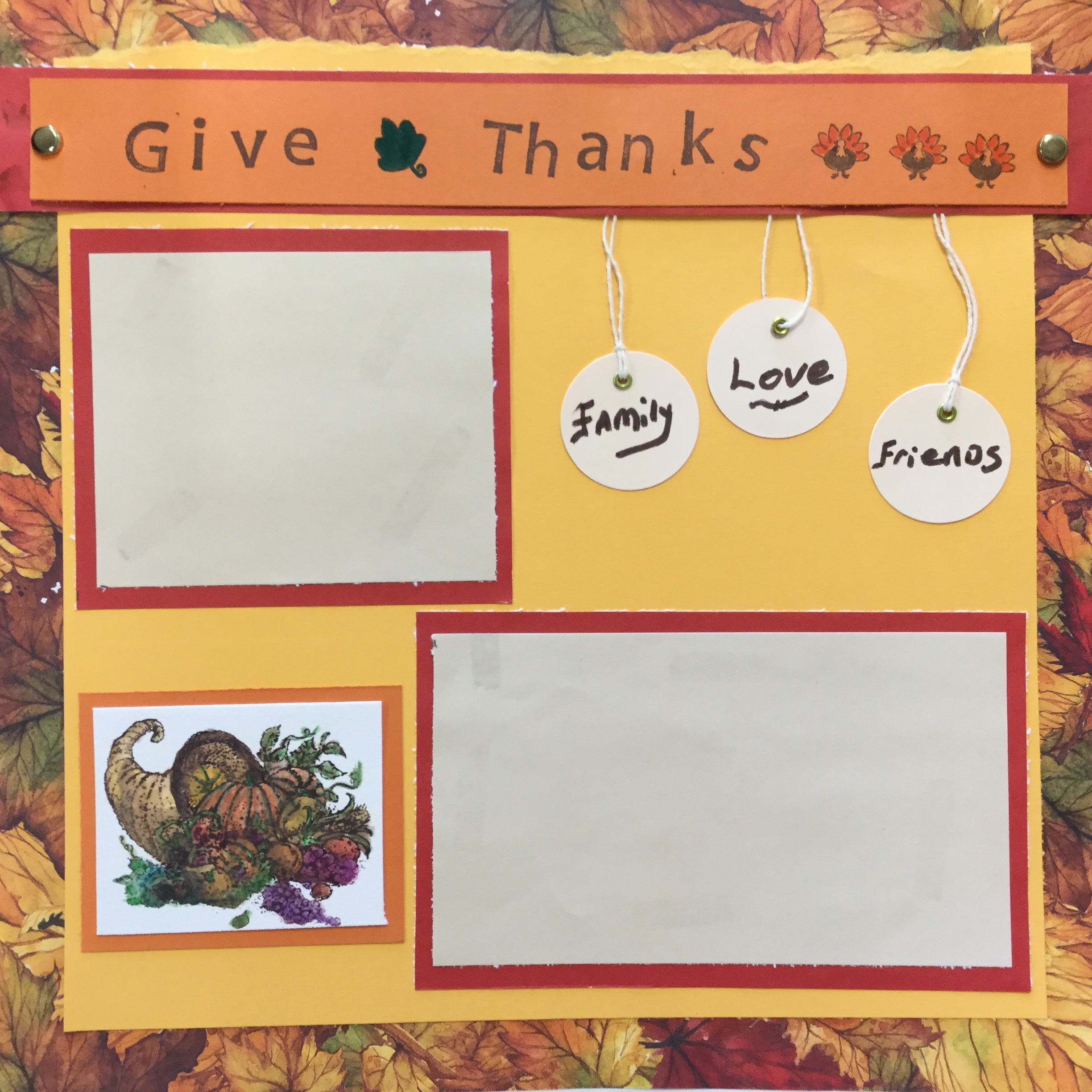 Premade Page THANKSGIVING BLESSINGS (2) 12X12 Scrapbook @Scrapbooksrus